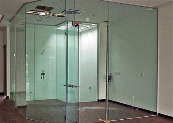 Buy Clear Flat Tempered Glass Partition Wall / Glass Partition Size Customized online manufacture